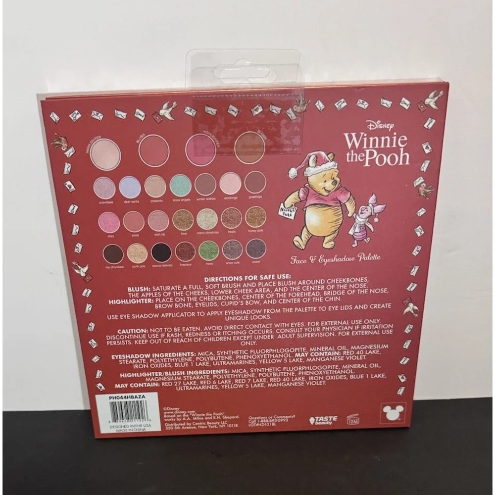 RARE Taste Beauty X Winnie The Pooh Christmas Face & Eyeshadow Palette Large NEW